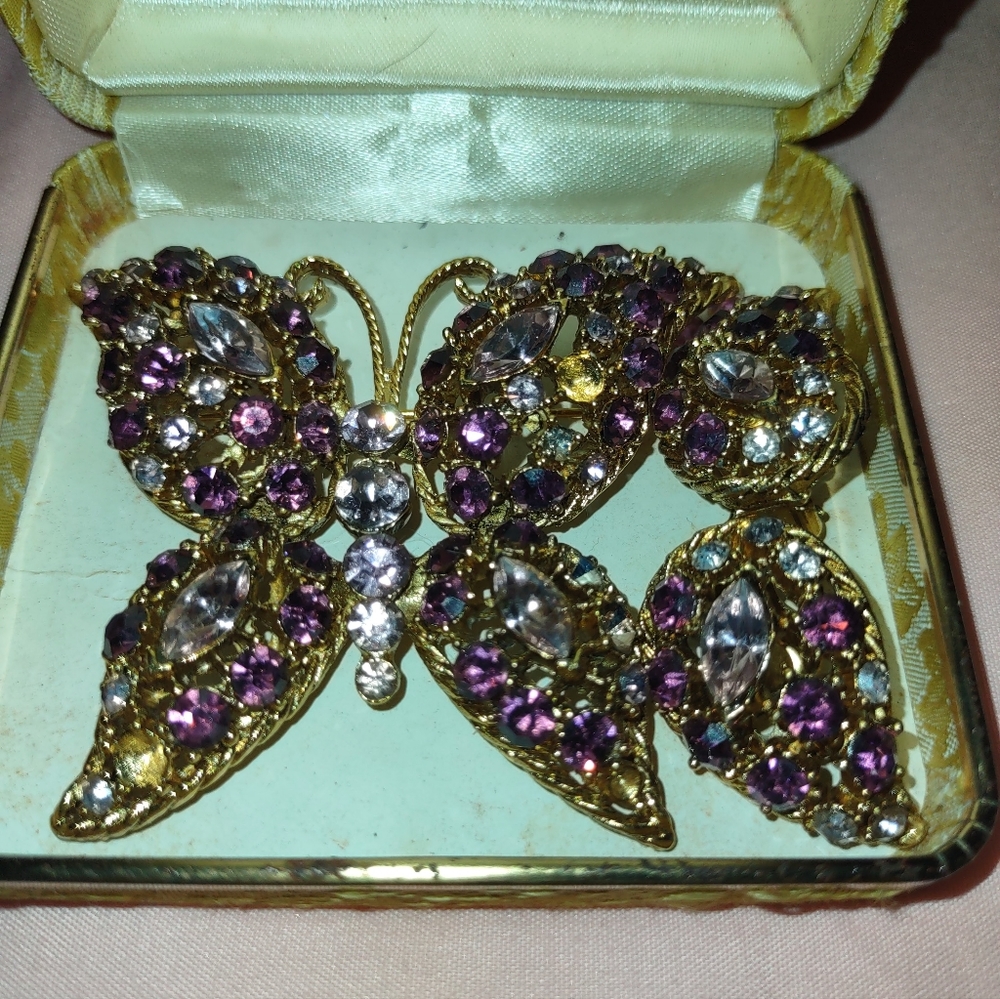 Antique 12K Filled Pin & Earrings